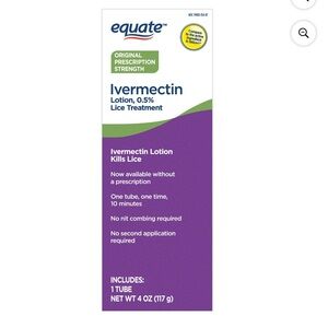 Equate 0.5% Lotion Lice Treatment, 1 Tube Net. Wt. 4oz NWT